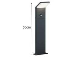 LED Sockelleuchten mit Bewegungsmelder 2er SET Anthrazit, IP54, H50cm