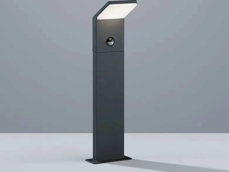 LED Sockelleuchten mit Bewegungsmelder 2er SET Anthrazit, IP54, H50cm