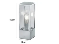 LED Sockelleuchte Silber Zinkfarben Höhe 40cm IP44 - Außenleuchten Wegeleuchten