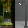 LED Sockelleuchte Spot schwenkbar in Anthrazit, Höhe 60cm, IP44