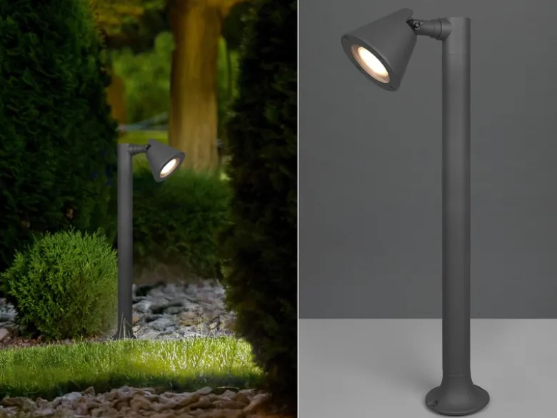 LED Sockelleuchte Spot schwenkbar in Anthrazit, Höhe 60cm, IP44