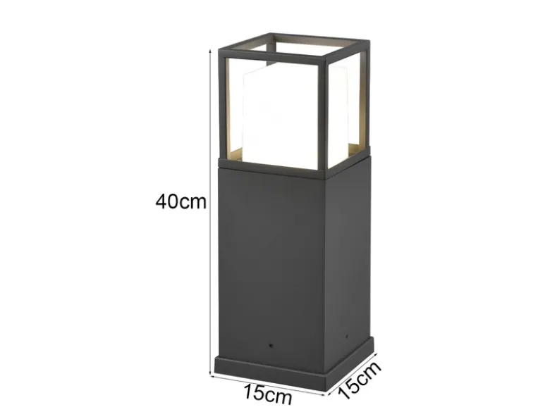 LED Sockelleuchte WITHAM in Anthrazit, Lichttemperatur einstellbar, Höhe 40cm