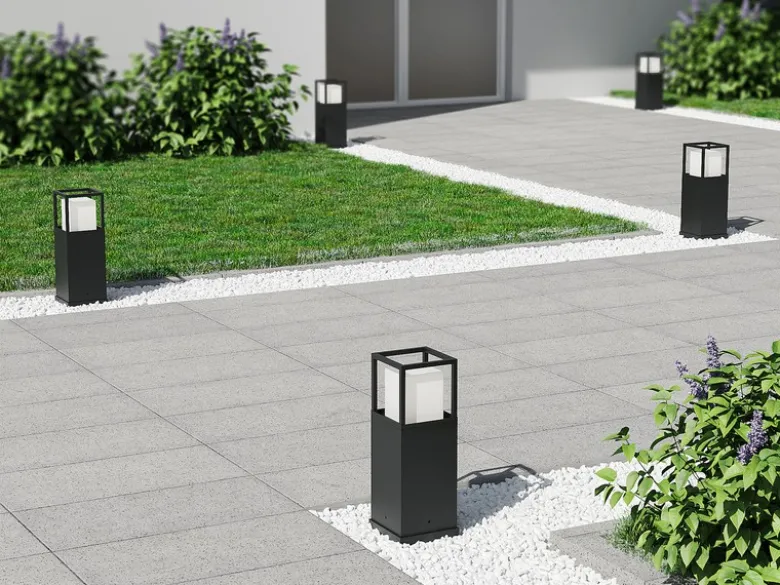 LED Sockelleuchte WITHAM in Anthrazit, Lichttemperatur einstellbar, Höhe 40cm
