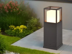 LED Sockelleuchte WITHAM in Anthrazit, Lichttemperatur einstellbar, Höhe 40cm