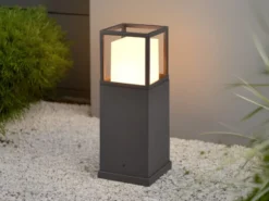 LED Sockelleuchte WITHAM in Anthrazit, Lichttemperatur einstellbar, Höhe 40cm