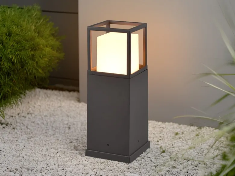 LED Sockelleuchte WITHAM in Anthrazit, Lichttemperatur einstellbar, Höhe 40cm