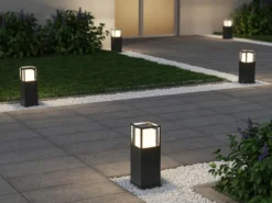LED Sockelleuchte WITHAM in Anthrazit, Lichttemperatur einstellbar, Höhe 40cm