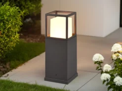 LED Sockelleuchte WITHAM in Anthrazit, Lichttemperatur einstellbar, Höhe 40cm