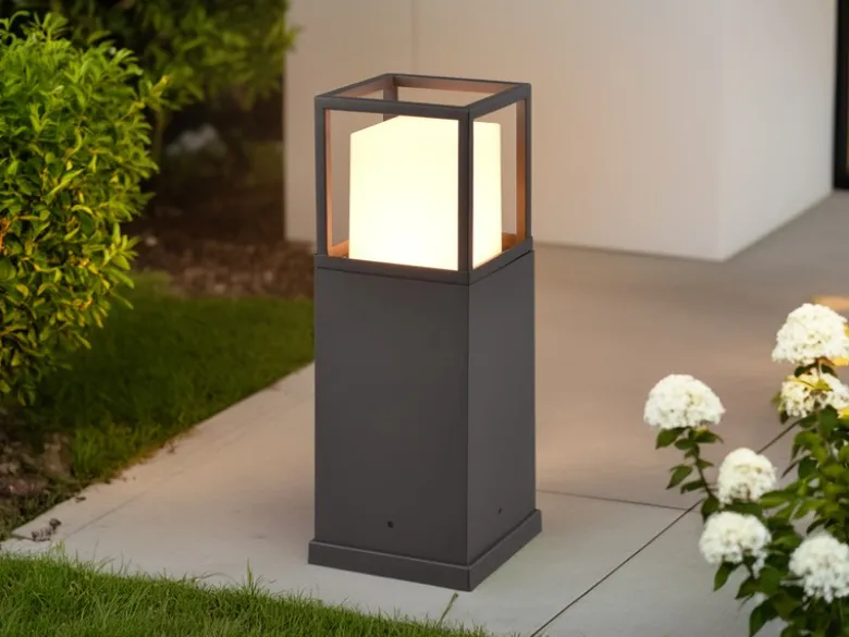 LED Sockelleuchte WITHAM in Anthrazit, Lichttemperatur einstellbar, Höhe 40cm