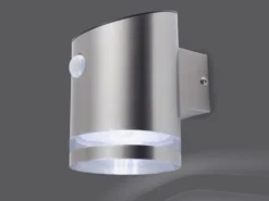 LED Solar Außenwandleuchte aus Edelstahl mit Bewegungsmelder