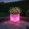 LED Solar Blumentopf mit RGBW Farbwechsel & Fernbedienung, 35x35cm