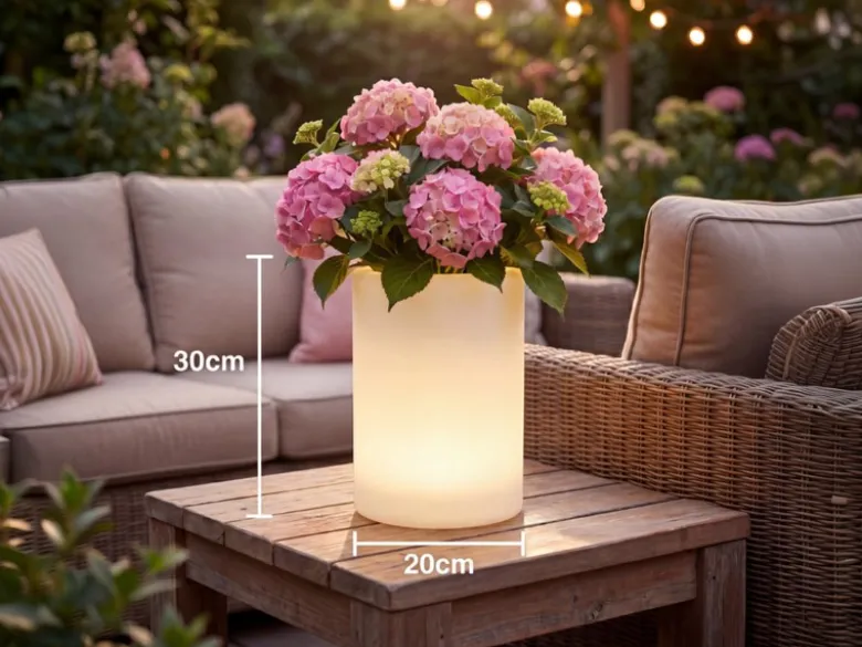 LED Solar Blumentopf mit RGBW Farbwechsel & Fernbedienung, Höhe 30cm