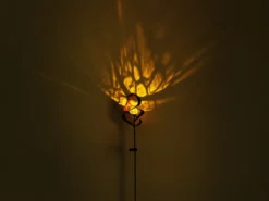 LED Solar Gartenstecker mit Erdspieß drehbar aus Metall in Rostoptik, Höhe 90cm