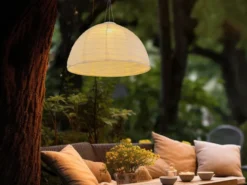 LED Solarhängeleuchte Lampion Lampenschirm in Weiß, Ø40cm
