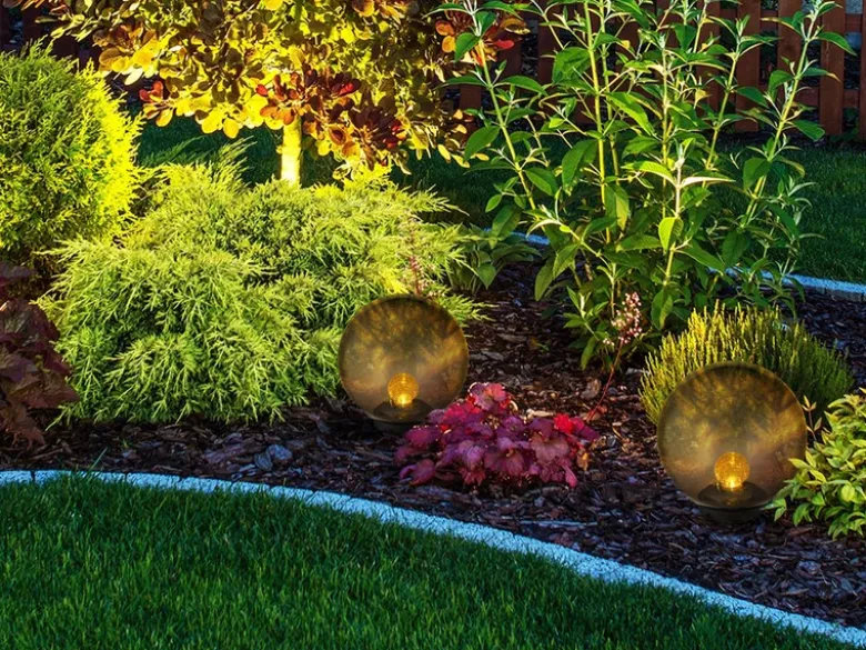 LED Solarkugel Garten - Leuchtkugel rauchfarbig Ø 25cm mit Erdspieß
