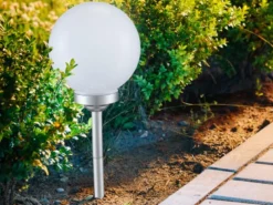 LED Solarkugel Garten - Leuchtkugel Ø 25cm mit Erdspieß