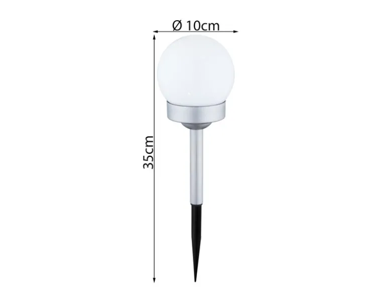 LED Solarkugeln Garten - 3er SET, Leuchtkugel Ø 10cm mit Erdspieß