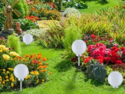 LED Solarkugeln Garten - 2er SET, Leuchtkugel Ø 25cm mit Erdspieß