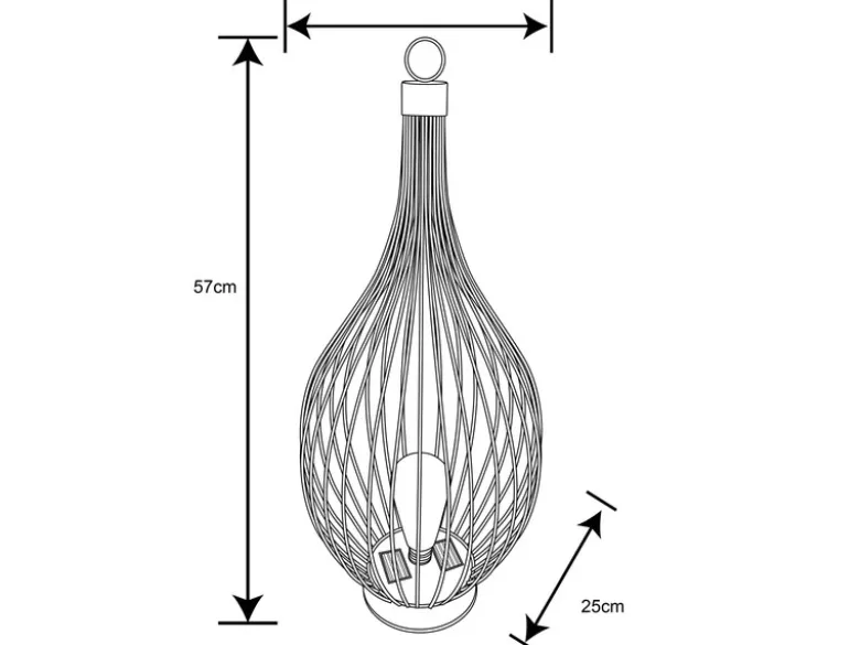 LED Solarlaterne aus Metall, hängend oder stehend, Höhe 57cm