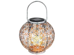 LED Solarlaterne Kugel mit Dekorstanzungen in Silber Antik & Gold, Ø20cm