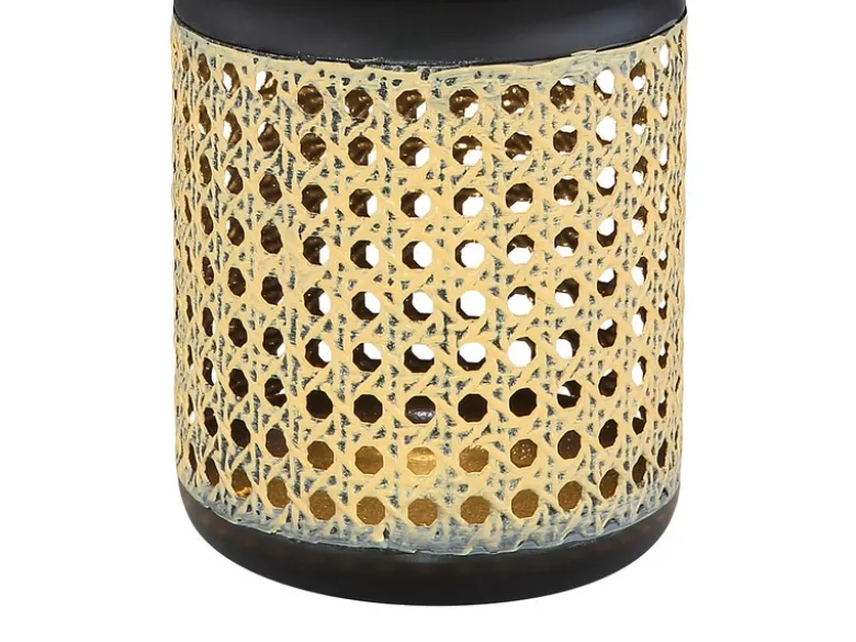 LED Solarlaterne, Metall Rattanoptik, hängend oder stehend, Höhe 30cm