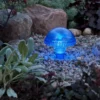 LED Solarleuchte ASSISI, Blau mit Erdspieß Höhe 27,5 cm