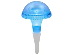 LED Solarleuchte ASSISI, Blau mit Erdspieß Höhe 27,5 cm