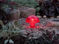 LED Solarleuchte ASSISI, Rot mit Erdspieß Höhe 27,5 cm