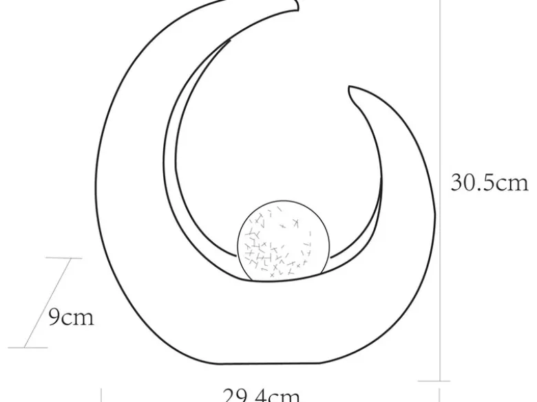 LED Solarleuchte Steinoptik mit Crackle Glaskugel Höhe 30,5cm
