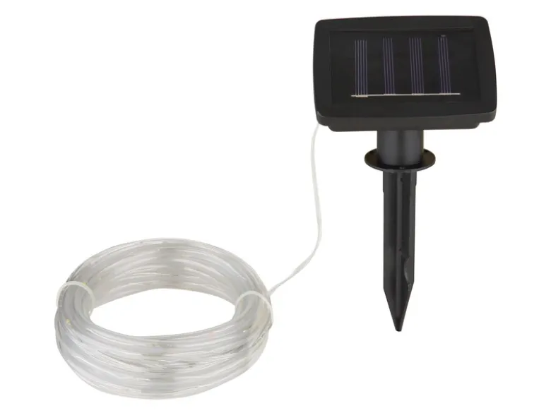 LED Solar Lichtschlauch für Außen mit RGB Beleuchtung, Länge 4,9 Meter