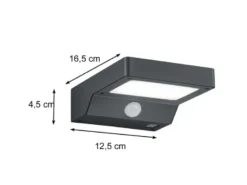 LED Solar Wandleuchte Außenleuchte 2er Set mit Bewegungsmelder Anthrazit