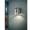 LED Solar Wandleuchte 2er Set Außenleuchte mit Bewegungsmelder Silber matt