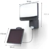 LED Solar Wandleuchte SUNSHINE mit Bewegungsmelder IP54, Breite 18cm