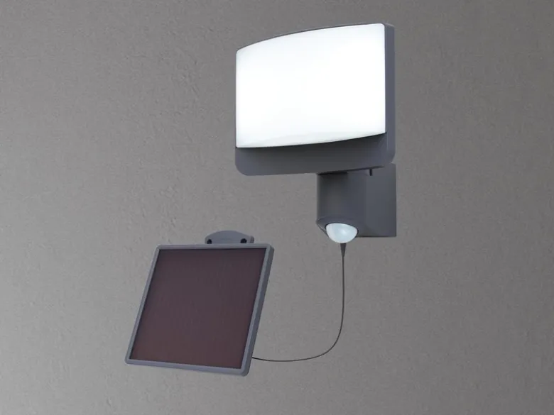 LED Solar Wandleuchte SUNSHINE mit Bewegungsmelder IP54, Breite 18cm