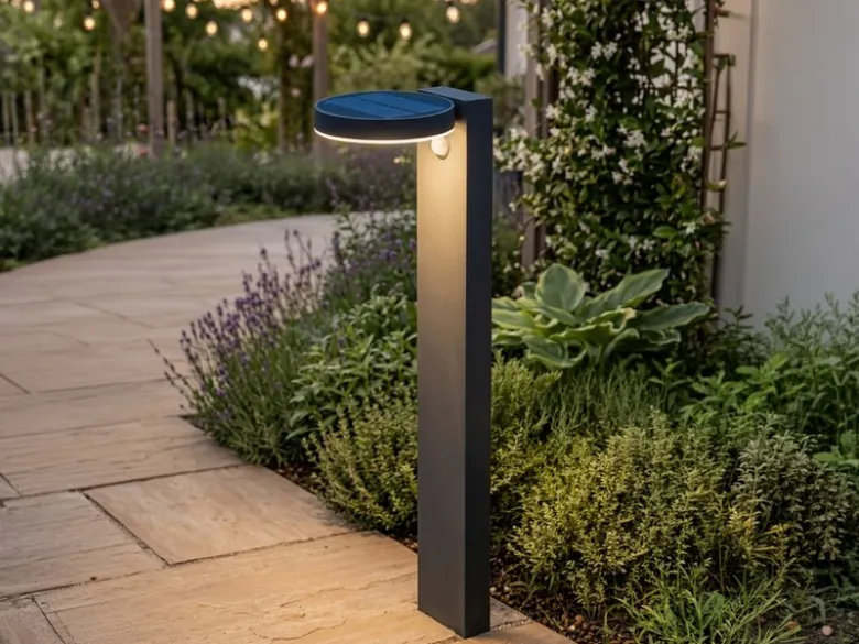 LED Solar Wegeleuchte Außenleuchte POSADAS in Anthrazit, Bewegungsmelder, 60cm