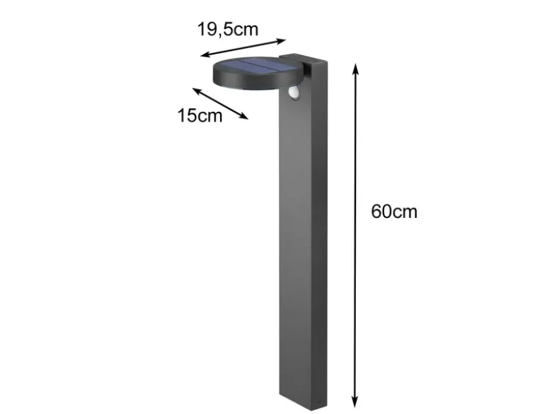 LED Solar Wegeleuchte Außenleuchte POSADAS in Anthrazit, Bewegungsmelder, 60cm