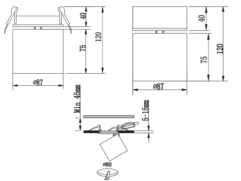 LED Spot Deckenstrahler Weiß dimmbar, Ø 9cm