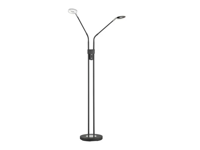 LED Stehlampe DENT Schwarz 2-flammig mit Dimmer, Höhe 150cm