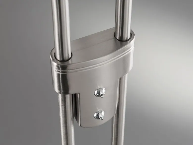 LED Stehlampe DENT Silber 2-flammig mit Dimmer, Höhe 150cm