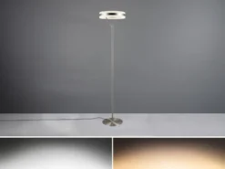 LED Stehlampe DIOS dimmbar, Lichttemperatur einstellbar, Silber, Höhe 180cm