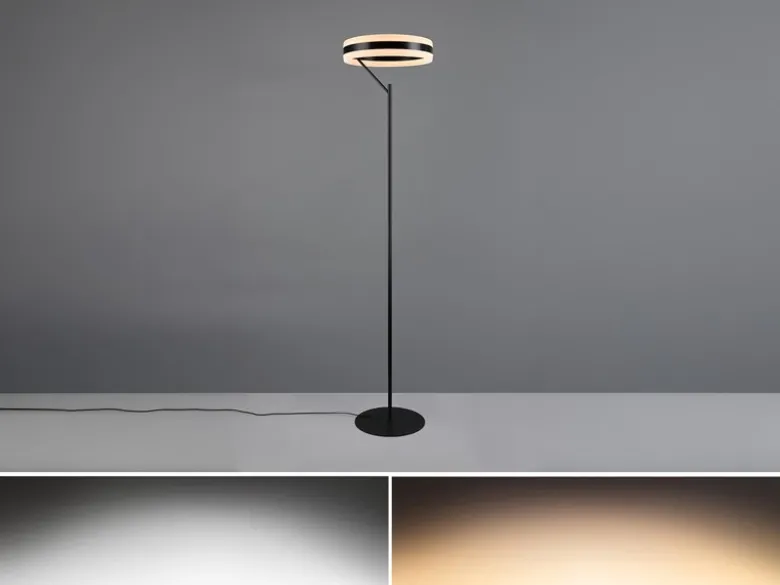 LED Stehlampe DIOS dimmbar, Lichttemperatur einstellbar, Schwarz, Höhe 180cm