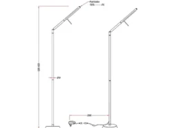 LED Stehlampe FILIGRAN dimmbar über Sensor, Metall Schwarz, Höhe 162cm