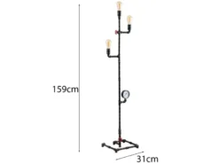 LED Stehlampe 3-flammig in Wasserrohr Optik Rost, Höhe 159cm