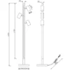 LED Stehlampe Holz / Silber matt, 3 Spots schwenkbar, Höhe 130cm