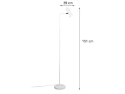 LED Stehlampe in Weiß matt, Spot schwenkbar, Höhe 151cm