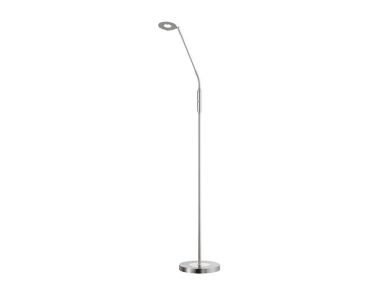 LED Stehlampe Leselampe DENT Silber mit Dimmer, Höhe 150cm
