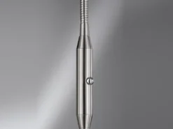 LED Stehlampe Leselampe DENT Silber mit Dimmer, Höhe 150cm