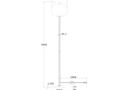 LED Stehlampe mit Rauchglas Lampenschirm Ø 30cm, Metall Schwarz