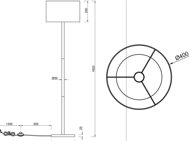 LED Stehlampe mit Stoff Lampenschirm Weiß & Holz Fuß Höhe 162cm