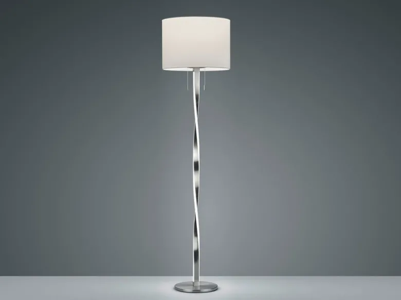 LED Stehlampe mit Stoffschirm Weiß und beleuchtetem Gestell, Höhe 160cm